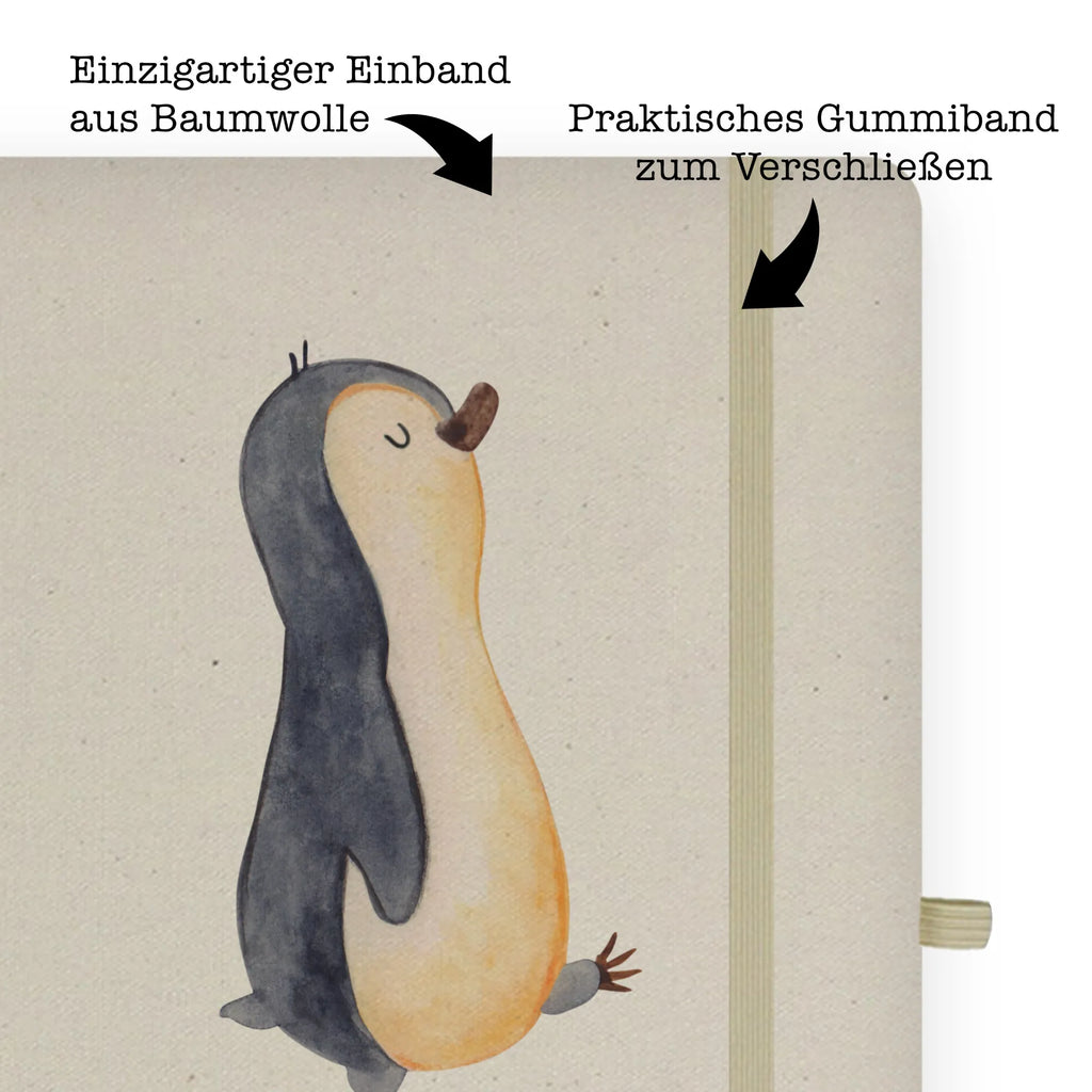 Baumwoll Notizbuch Pinguin marschierend Notizen, Eintragebuch, Tagebuch, Notizblock, Adressbuch, Journal, Kladde, Skizzenbuch, Notizheft, Schreibbuch, Schreibheft, Pinguin, Pinguine, Frühaufsteher, Langschläfer, Bruder, Schwester, Familie