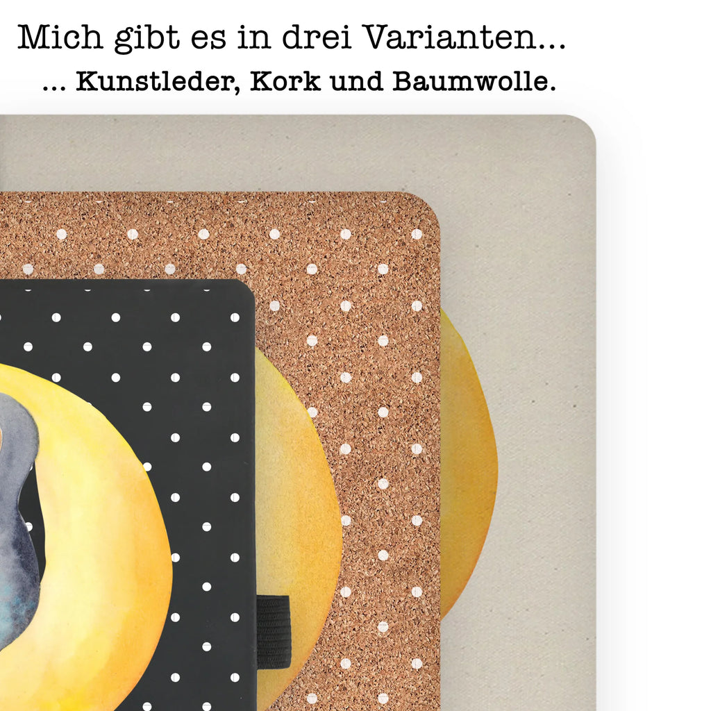 Baumwoll Notizbuch Pinguin Mond Notizen, Eintragebuch, Tagebuch, Notizblock, Adressbuch, Journal, Kladde, Skizzenbuch, Notizheft, Schreibbuch, Schreibheft, Pinguin, Pinguine, Spruch, schlafen, Nachtruhe, Einschlafen, Schlafzimmer, Schlafstörungen, Gästezimmer