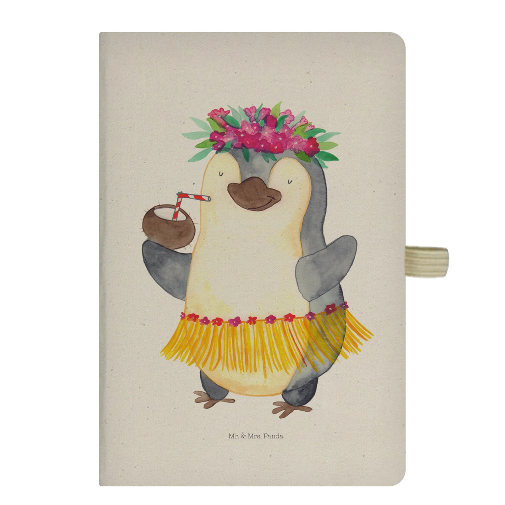 Baumwoll Notizbuch Pinguin Kokosnuss Notizen, Eintragebuch, Tagebuch, Notizblock, Adressbuch, Journal, Kladde, Skizzenbuch, Notizheft, Schreibbuch, Schreibheft, Pinguin, Aloha, Hawaii, Urlaub, Kokosnuss, Pinguine