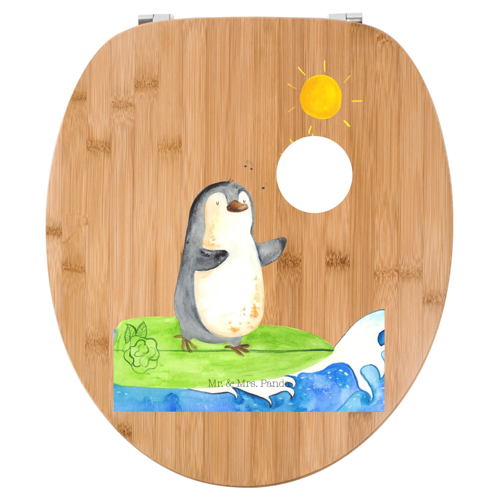 Motiv WC Sitz Pinguin Surfer Klobrille, Klodeckel, Toilettendeckel, WC-Sitz, Toilette, Pinguin, Pinguine, surfen, Surfer, Hawaii, Urlaub, Wellen, Wellen reiten, Portugal