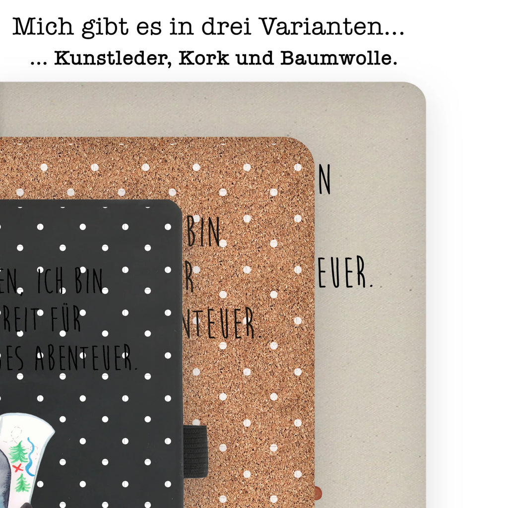 Baumwoll Notizbuch Pinguin & Maus Wanderer Notizen, Eintragebuch, Tagebuch, Notizblock, Adressbuch, Journal, Kladde, Skizzenbuch, Notizheft, Schreibbuch, Schreibheft, Pinguin, Pinguine, Abenteurer, Abenteuer, Roadtrip, Ausflug, Wanderlust, wandern