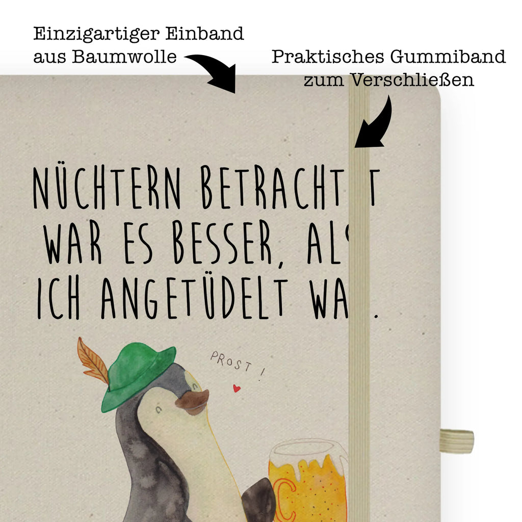 Baumwoll Notizbuch Pinguin Bier Notizen, Eintragebuch, Tagebuch, Notizblock, Adressbuch, Journal, Kladde, Skizzenbuch, Notizheft, Schreibbuch, Schreibheft, Pinguin, Pinguine, Bier, Oktoberfest