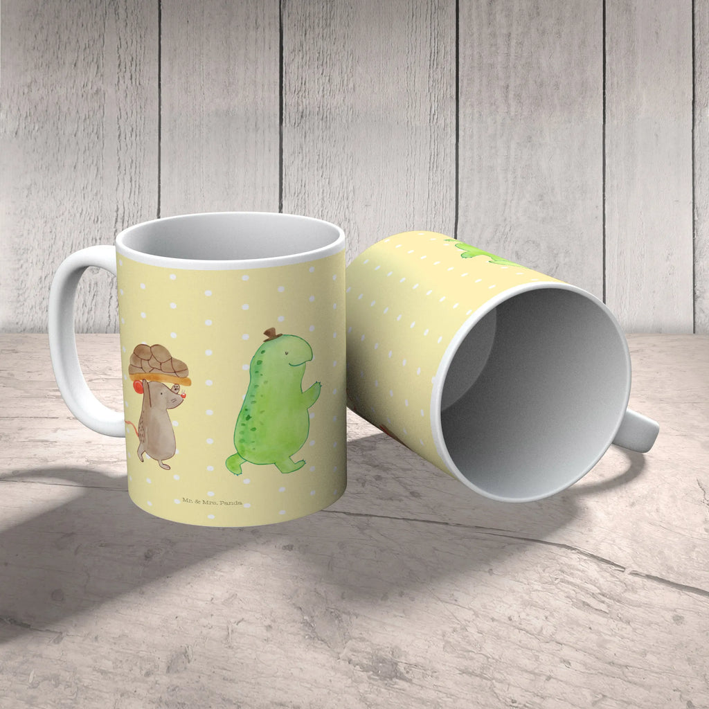 Tasse Schildkröte & Maus Tasse, Kaffeetasse, Teetasse, Becher, Kaffeebecher, Teebecher, Keramiktasse, Porzellantasse, Büro Tasse, Geschenk Tasse, Tasse Sprüche, Tasse Motive, Kaffeetassen, Tasse bedrucken, Designer Tasse, Cappuccino Tassen, Schöne Teetassen, Schildkröte, Maus, Freunde, Freundinnen, beste Freunde, beste Freundinnen