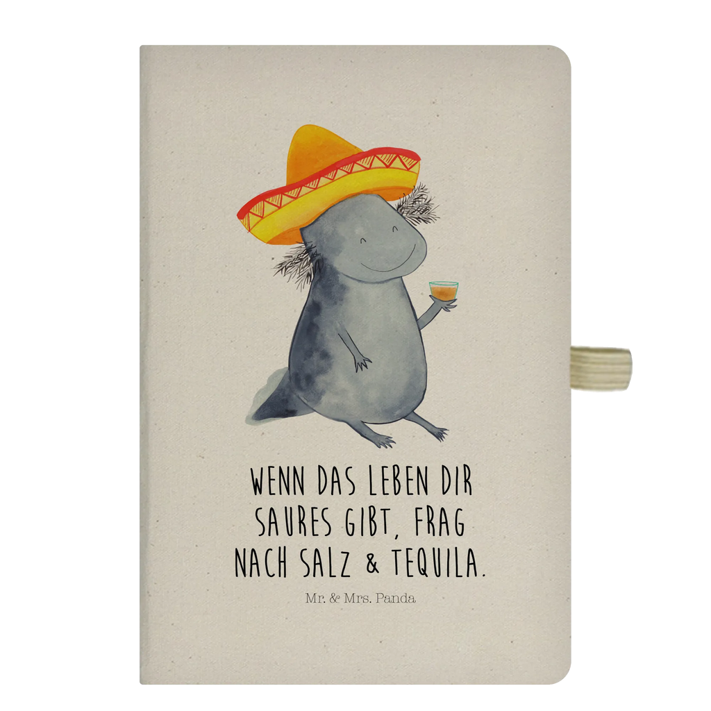 Baumwoll Notizbuch Axolotl Tequila Notizen, Eintragebuch, Tagebuch, Notizblock, Adressbuch, Journal, Kladde, Skizzenbuch, Notizheft, Schreibbuch, Schreibheft, Axolotl, Molch, Mexico, Mexiko, Sombrero, Zitrone, Tequila, Motivation, Spruch, Schwanzlurch, Lurch, Lurche, Axolot, Feuerdrache, Feuersalamander