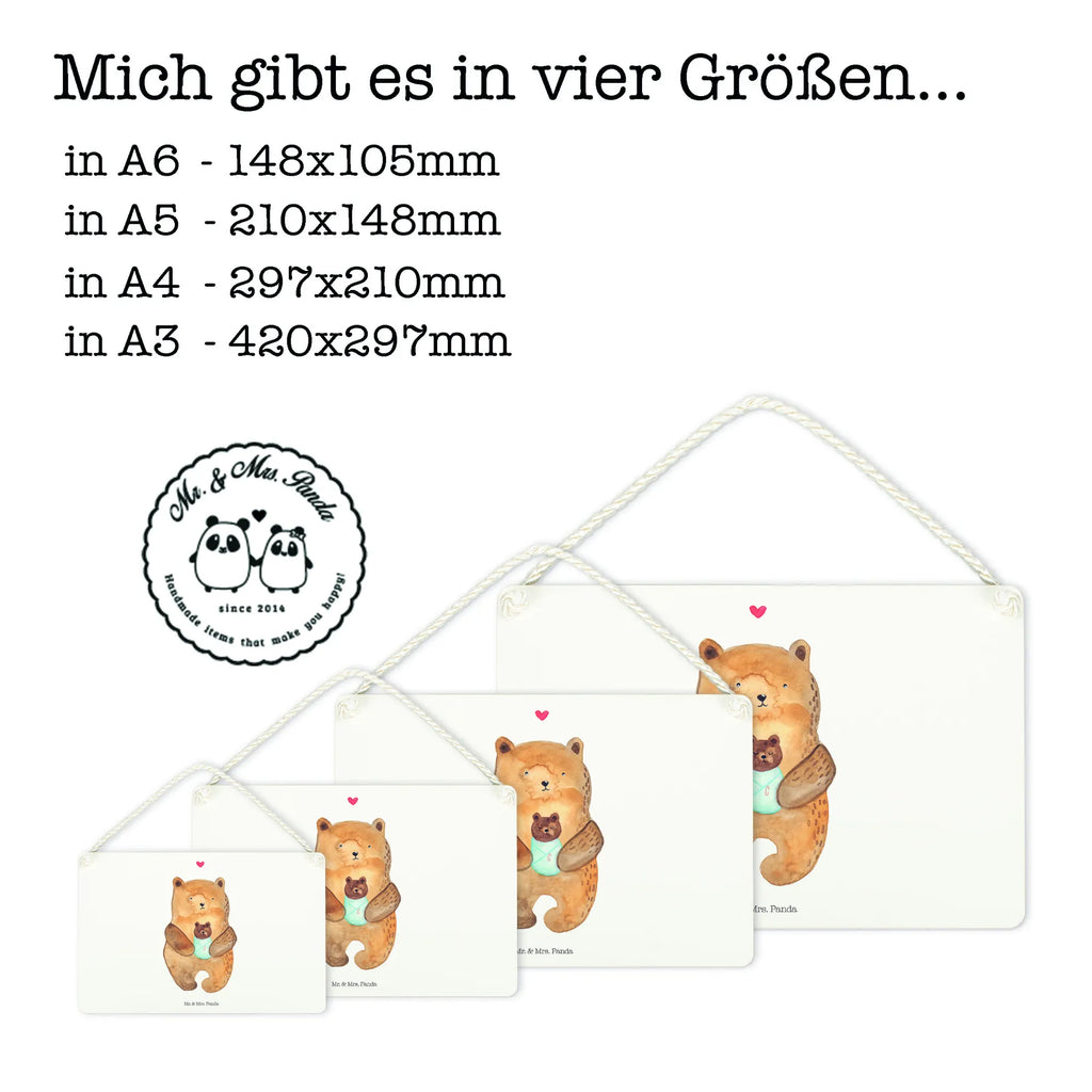 Deko Schild Bär mit Baby Dekoschild, Deko Schild, Schild, Tür Schild, Türschild, Holzschild, Wandschild, Wanddeko, Bär, Teddy, Teddybär, Eltern, Mutter, Baby, Taufe, Geburt, Nichte, Neffe, Enkel, Enkelin, Täufling, Geburtstag, Glückwunsch