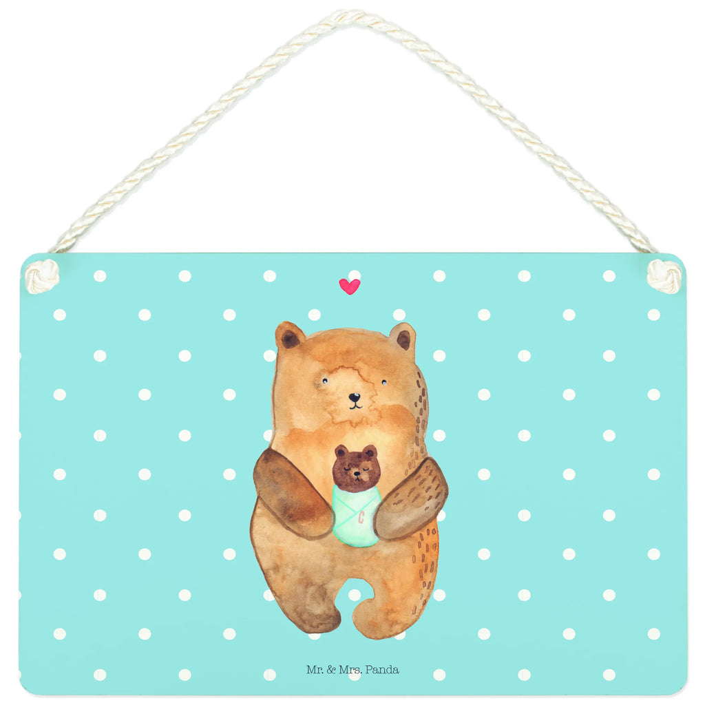 Deko Schild Bär mit Baby Dekoschild, Deko Schild, Schild, Tür Schild, Türschild, Holzschild, Wandschild, Wanddeko, Bär, Teddy, Teddybär, Eltern, Mutter, Baby, Taufe, Geburt, Nichte, Neffe, Enkel, Enkelin, Täufling, Geburtstag, Glückwunsch