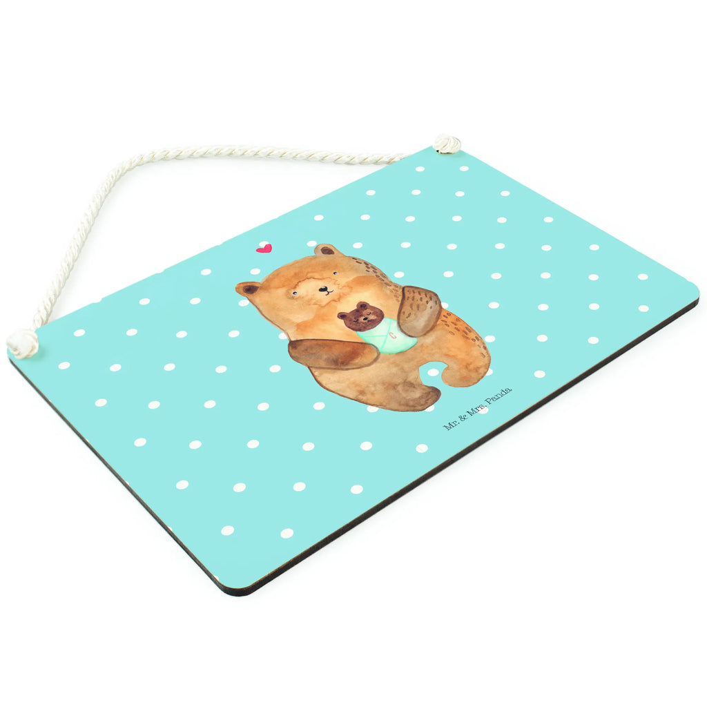 Deko Schild Bär mit Baby Dekoschild, Deko Schild, Schild, Tür Schild, Türschild, Holzschild, Wandschild, Wanddeko, Bär, Teddy, Teddybär, Eltern, Mutter, Baby, Taufe, Geburt, Nichte, Neffe, Enkel, Enkelin, Täufling, Geburtstag, Glückwunsch