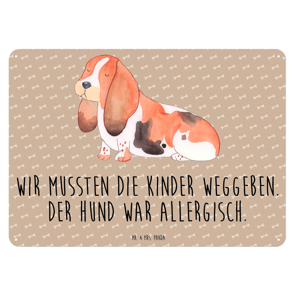 Blechschild Hund Basset Hound Blechschild, Metallschild, Geschenk Schild, Schild, Magnet-Metall-Schild, Deko Schild, Wandschild, Wand-Dekoration, Türschild, Hund, Hundemotiv, Haustier, Hunderasse, Tierliebhaber, Hundebesitzer, Sprüche, Basset Hound, Basset, Hundeliebe, kinderlos