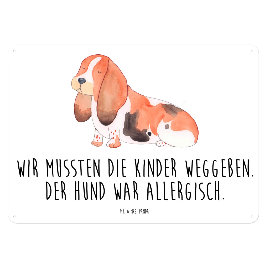 Blechschild Hund Basset Hound Blechschild, Metallschild, Geschenk Schild, Schild, Magnet-Metall-Schild, Deko Schild, Wandschild, Wand-Dekoration, Türschild, Hund, Hundemotiv, Haustier, Hunderasse, Tierliebhaber, Hundebesitzer, Sprüche, Basset Hound, Basset, Hundeliebe, kinderlos