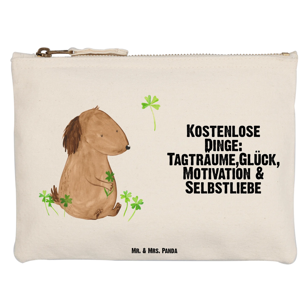 Schminktasche Hund Kleeblatt Schminktasche, Kosmetiktasche, Kosmetikbeutel, Stiftemäppchen, Etui, Federmappe, Makeup, XXL, Schminketui, Kosmetiketui, Schlamperetui, Hund, Hundemotiv, Haustier, Hunderasse, Tierliebhaber, Hundebesitzer, Sprüche, Kleeblatt, Glück, Tagträume, Motivation, Neuanfang, Geschenk, Glücksbringer, Selbstliebe, Achtsamkeit