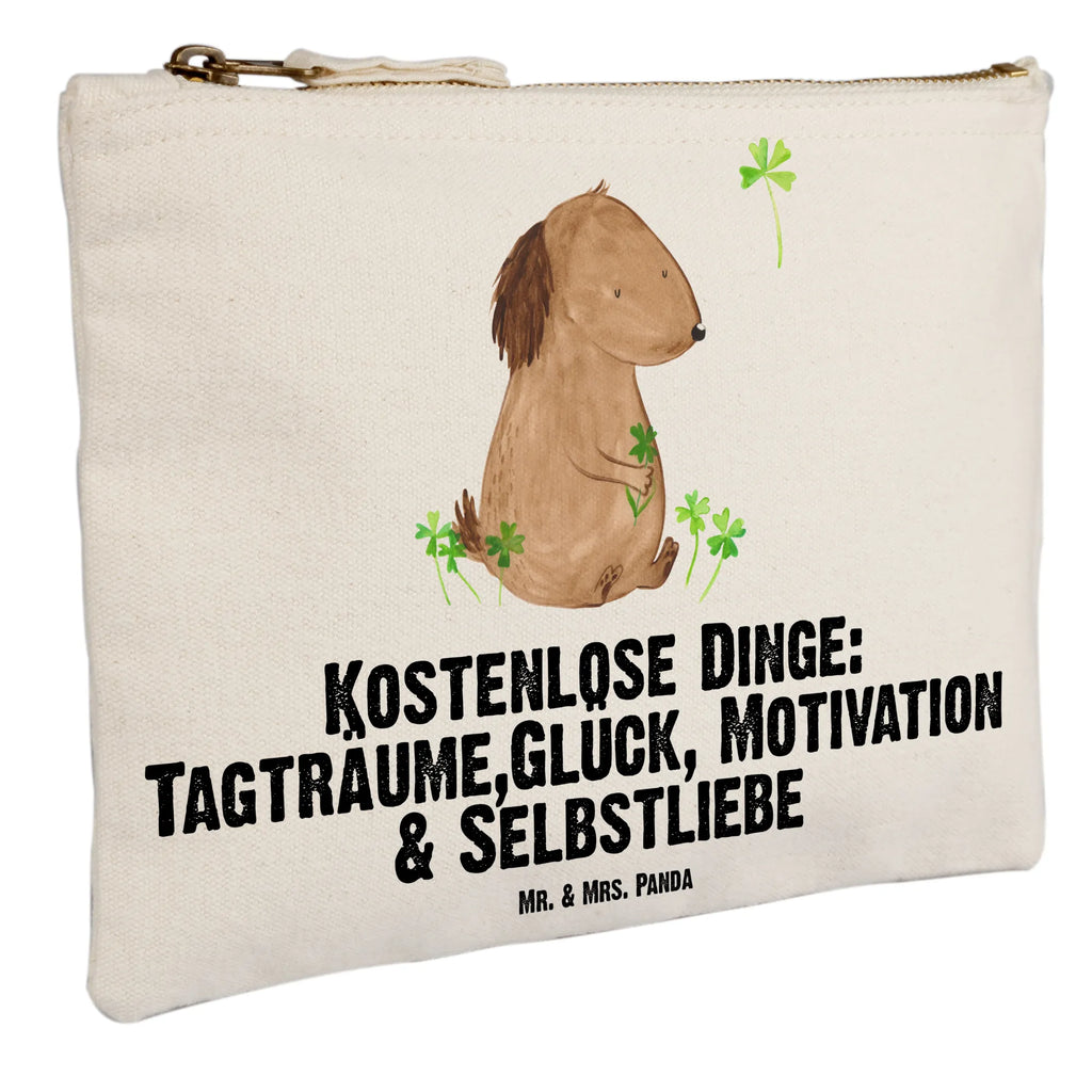 Schminktasche Hund Kleeblatt Schminktasche, Kosmetiktasche, Kosmetikbeutel, Stiftemäppchen, Etui, Federmappe, Makeup, XXL, Schminketui, Kosmetiketui, Schlamperetui, Hund, Hundemotiv, Haustier, Hunderasse, Tierliebhaber, Hundebesitzer, Sprüche, Kleeblatt, Glück, Tagträume, Motivation, Neuanfang, Geschenk, Glücksbringer, Selbstliebe, Achtsamkeit