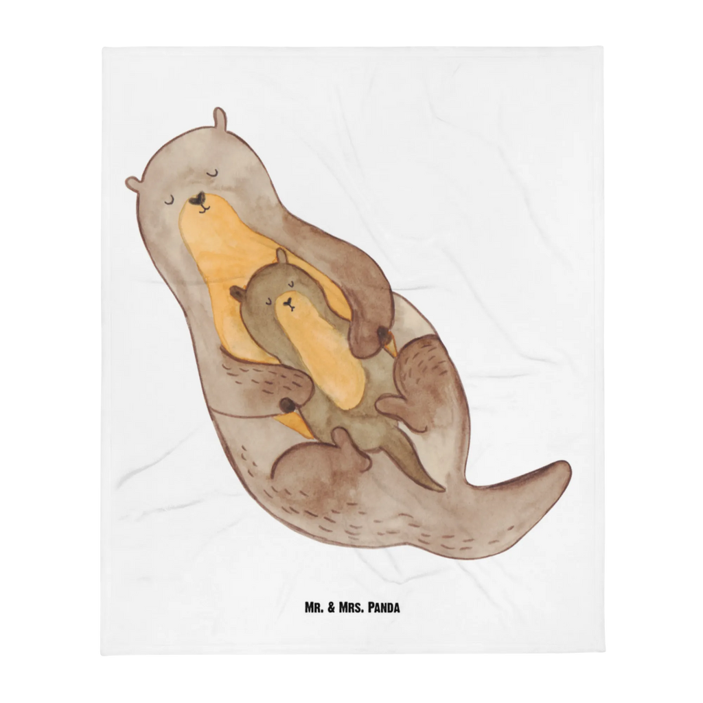 Babydecke Otter mit Kind Babydecke, Babygeschenk, Geschenk Geburt, Babyecke Kuscheldecke, Krabbeldecke, Otter, Fischotter, Seeotter, Otter Seeotter See Otter