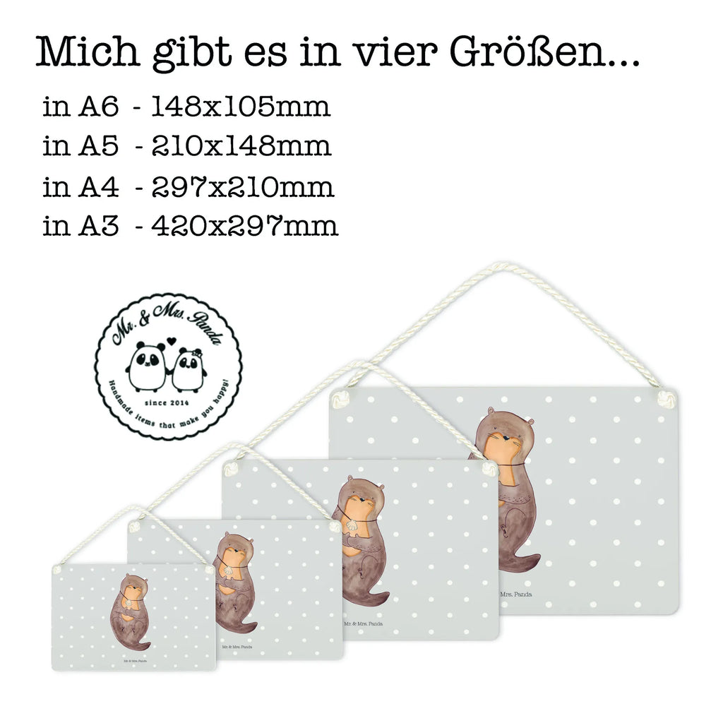 Deko Schild Otter Muschel Dekoschild, Deko Schild, Schild, Tür Schild, Türschild, Holzschild, Wandschild, Wanddeko, Otter, Fischotter, Seeotter, Otterliebe, grübeln, träumen, Motivation, Tagträumen, Büro