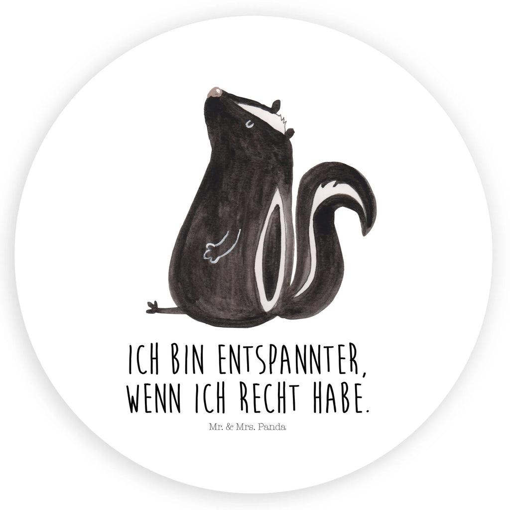 Rund Aufkleber Stinktier sitzend Sticker, Aufkleber, Etikett, Stinktier, Skunk, Wildtier, Raubtier, Stinker, Stinki, Spruch, Büro, Recht, Besserwisser