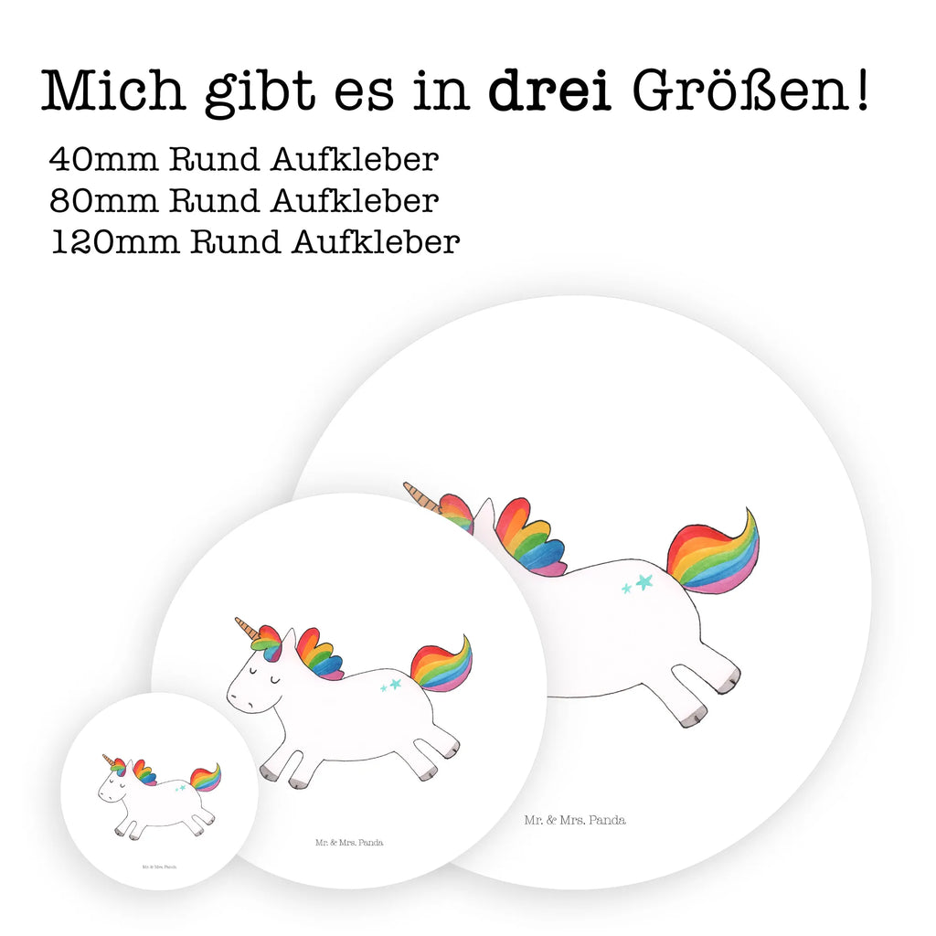 Rund Aufkleber Einhorn Happy Sticker, Aufkleber, Etikett, Einhorn, Einhörner, Einhorn Deko, Pegasus, Unicorn, glücklich, fröhlich, Spaß, Freude, Lebensfreude, witzig, spannend, Lächeln, Lachen