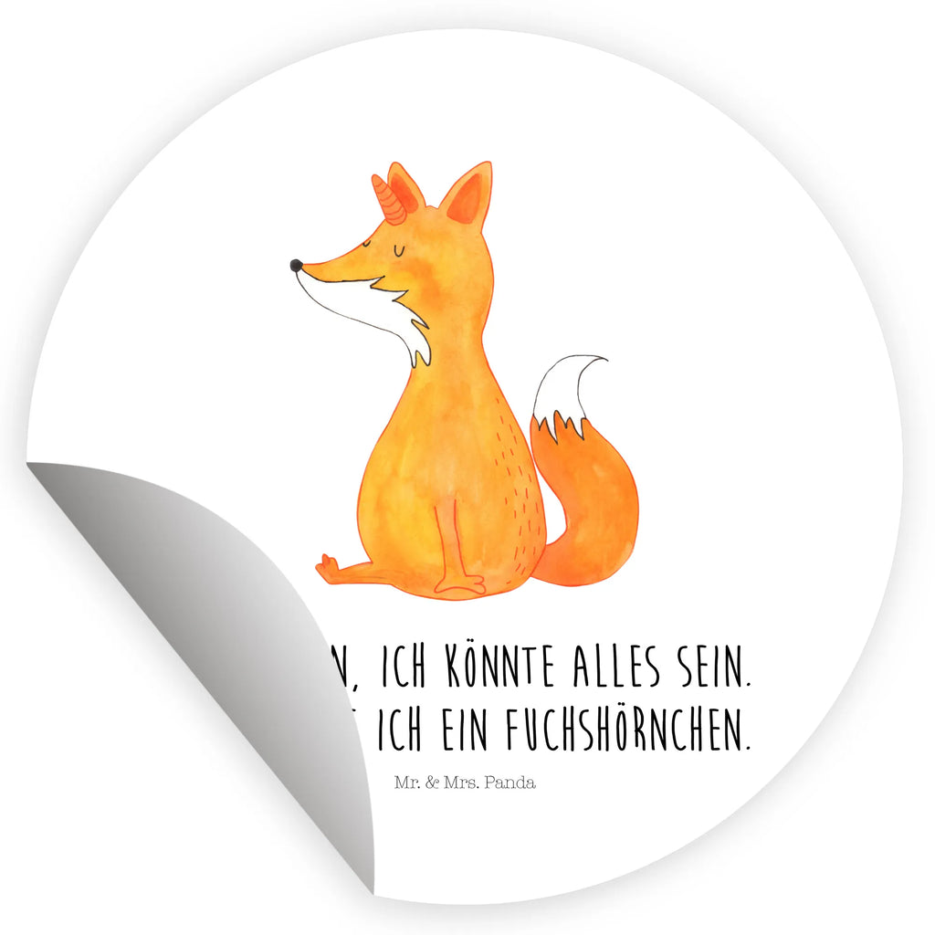 Rund Aufkleber Fuchshörnchen Wunsch Sticker, Aufkleber, Etikett, Einhorn, Einhörner, Einhorn Deko, Pegasus, Unicorn, Fuchs, Unicorns, Fuchshörnchen, Fuchshorn, Foxycorn, Füchse