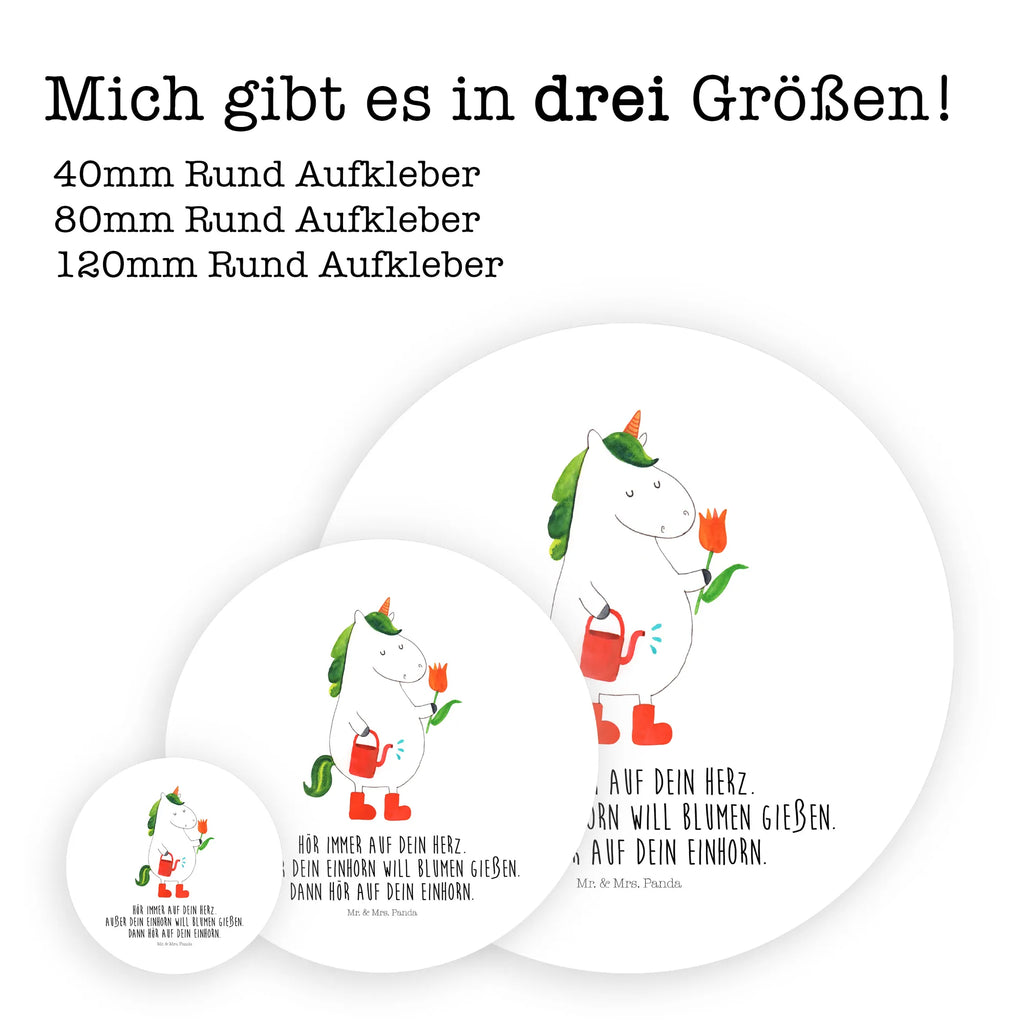 Rund Aufkleber Einhorn Gärtner Sticker, Aufkleber, Etikett, Einhorn, Einhörner, Einhorn Deko, Unicorn, Luftballon, Gießkanne, Giesskanne, Lebenslust, Freude, Blume, Freundin, Garten, Stiefel