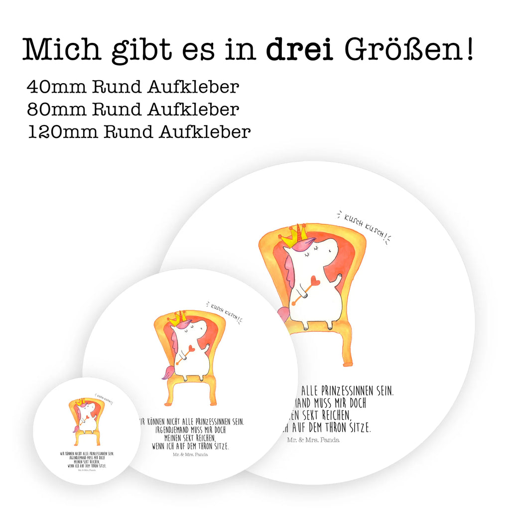 Rund Aufkleber Einhorn König Sticker, Aufkleber, Etikett, Einhorn, Einhörner, Einhorn Deko, Pegasus, Unicorn, König, Präsident, Bundeskanzler, Herrscher, Kaiser, Prinzessin, Krone