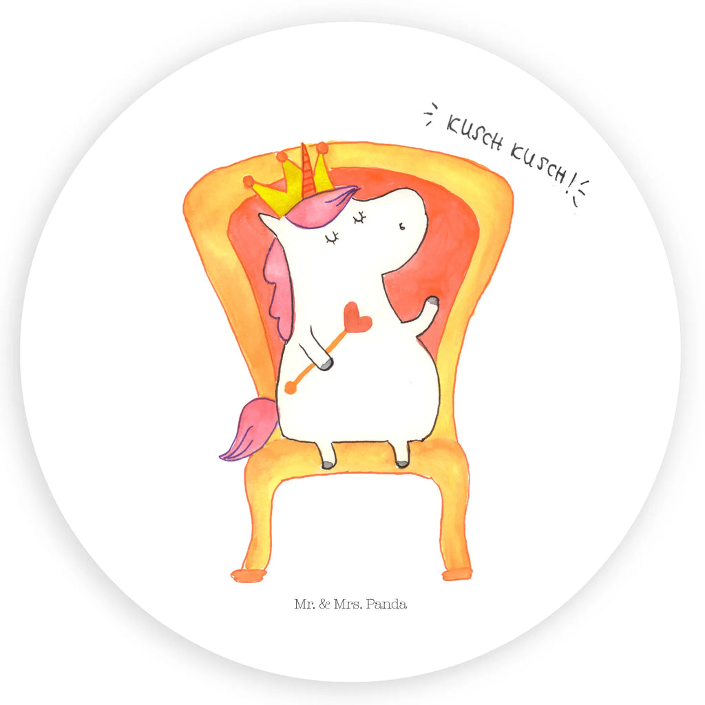 Rund Aufkleber Einhorn König Sticker, Aufkleber, Etikett, Einhorn, Einhörner, Einhorn Deko, Pegasus, Unicorn, König, Präsident, Bundeskanzler, Herrscher, Kaiser, Prinzessin, Krone