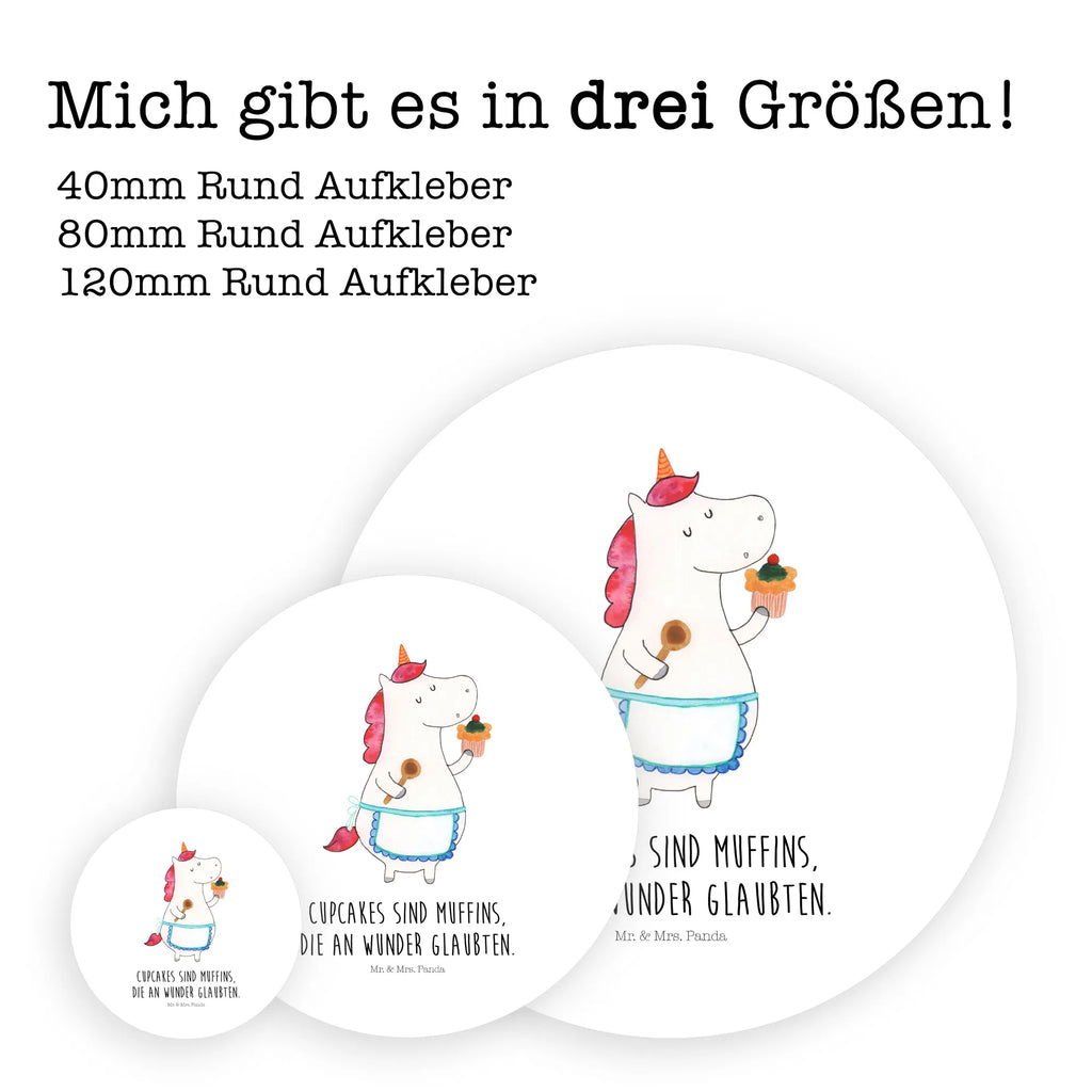 Rund Aufkleber Einhorn Küchenfee Sticker, Aufkleber, Etikett, Einhorn, Einhörner, Einhorn Deko, Pegasus, Unicorn, backen, Muffin, Motivation, Träumer, träumen, Bäckerin, Hobbykoch, Koch, Torte, Kuchen