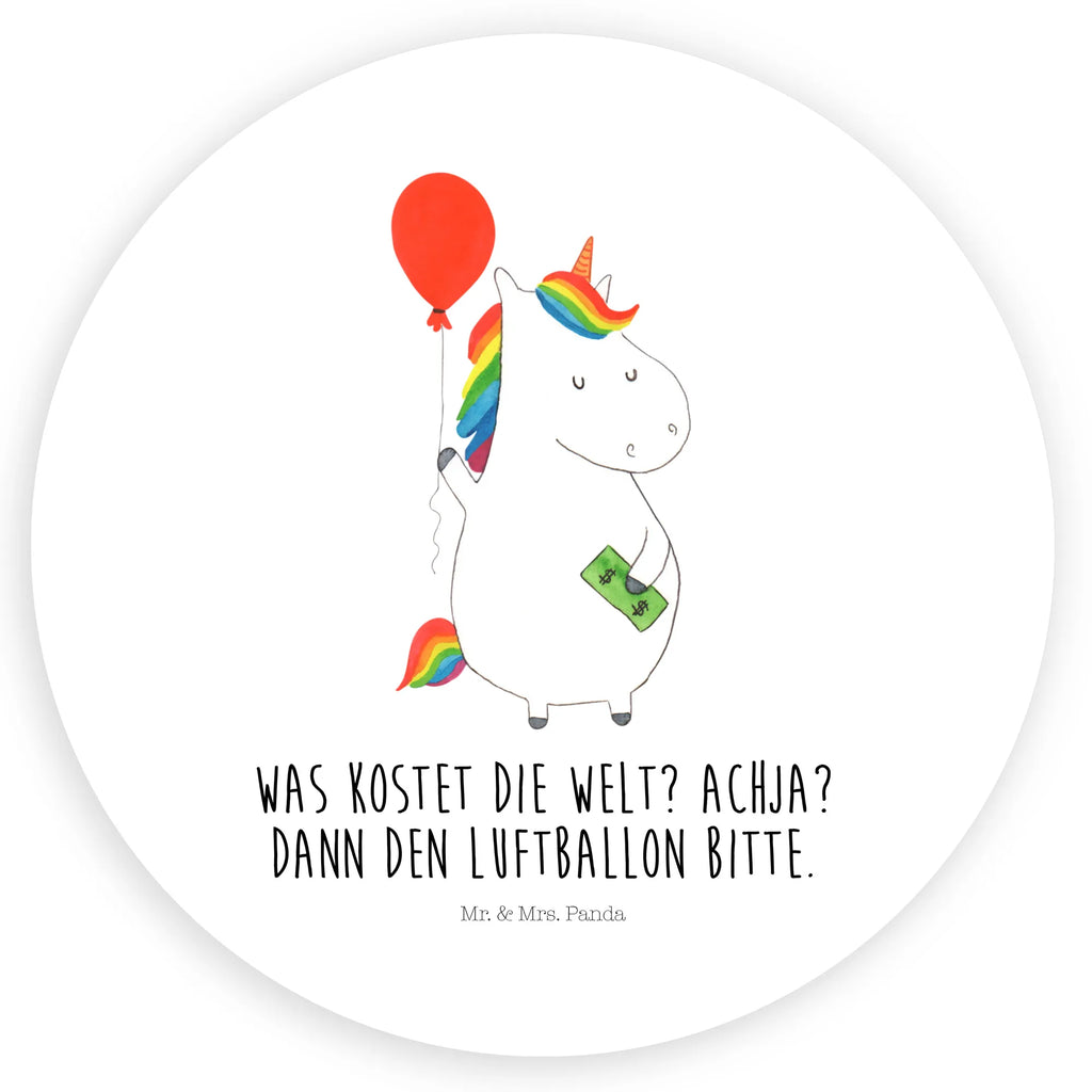 Rund Aufkleber Einhorn Luftballon Sticker, Aufkleber, Etikett, Einhorn, Einhörner, Einhorn Deko, Pegasus, Unicorn, Luftballon, Geld, Lebenslust, Freude, Geschenk, Freundin