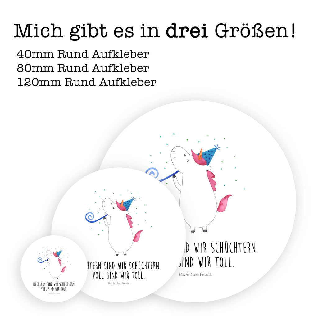 Rund Aufkleber Einhorn Party Sticker, Aufkleber, Etikett, Einhorn, Einhörner, Einhorn Deko, Unicorn, Glitzer, Konfetti, Party, Geburtstag, Feier, Fest, Alkohol, Disco, Club