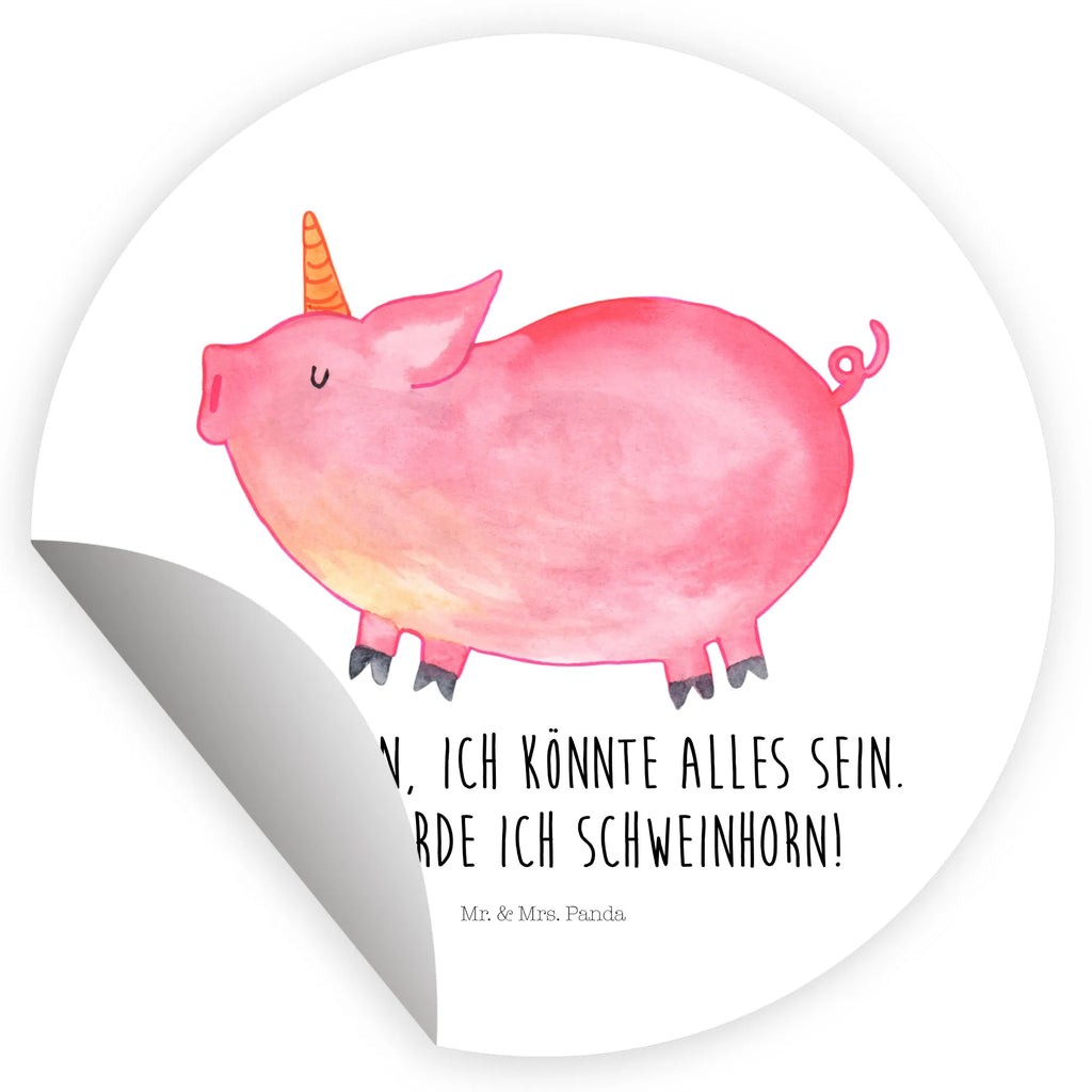 Rund Aufkleber Einhorn Schweinhorn Sticker, Aufkleber, Etikett, Einhorn, Einhörner, Einhorn Deko, Pegasus, Unicorn, Party, Spaß, Schwein, Schweinhorn, Bauer, witzig. lustig, Spruch, geschenk, Pig, Piggy, funny, english, englisch