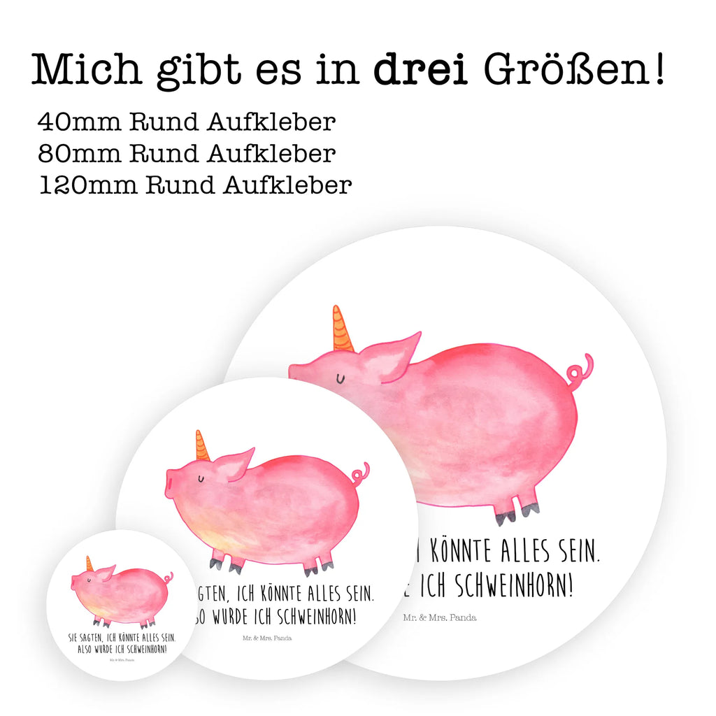 Rund Aufkleber Einhorn Schweinhorn Sticker, Aufkleber, Etikett, Einhorn, Einhörner, Einhorn Deko, Pegasus, Unicorn, Party, Spaß, Schwein, Schweinhorn, Bauer, witzig. lustig, Spruch, geschenk, Pig, Piggy, funny, english, englisch