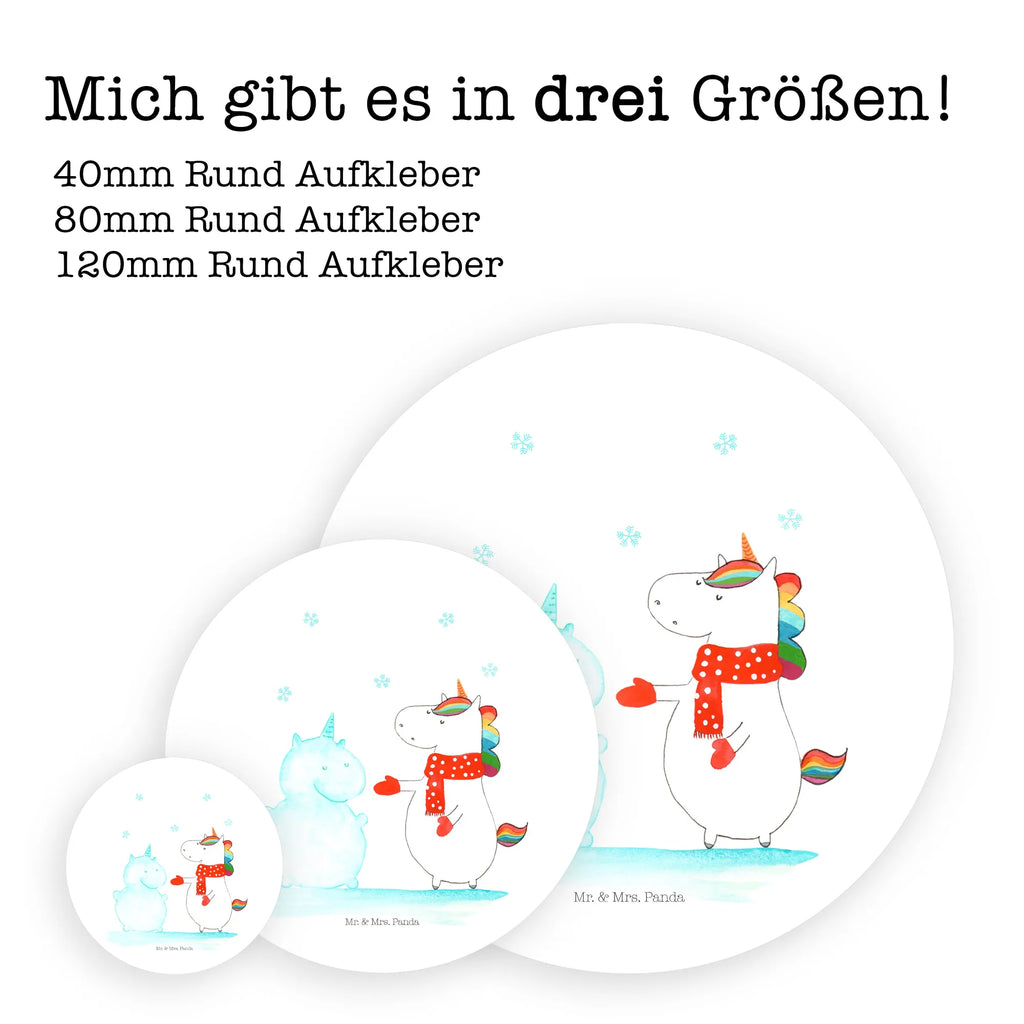 Rund Aufkleber Einhorn Schneemann Sticker, Aufkleber, Etikett, Einhorn, Einhörner, Einhorn Deko, Pegasus, Unicorn, Schneemann, Winter, Schnee, Kuchen, Weihnachten, kalt, Mütze, Handschuhe, X-Mas