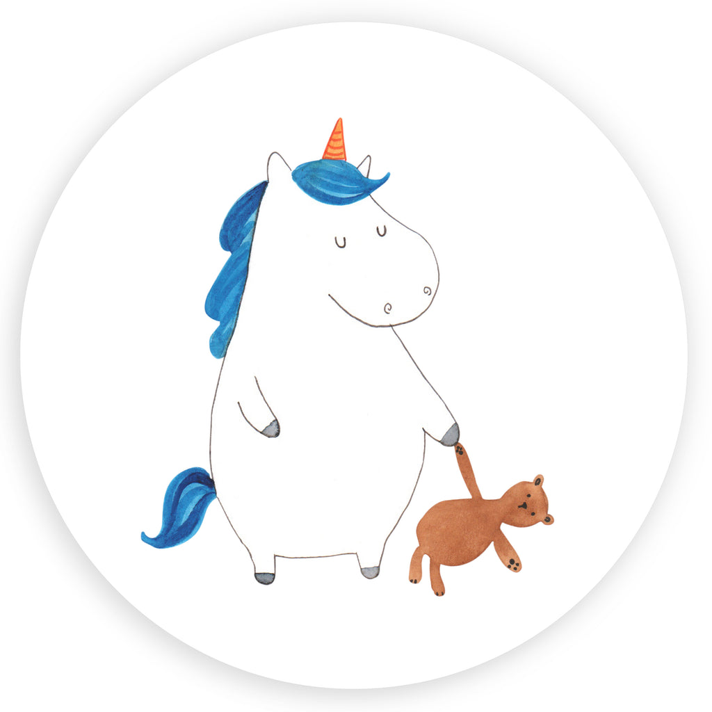 Rund Aufkleber Einhorn Teddy Sticker, Aufkleber, Etikett, Einhorn, Einhörner, Einhorn Deko, Pegasus, Unicorn, schlafen, gute Nacht, Single, Bett, Träumen, Freundin, Singleleben