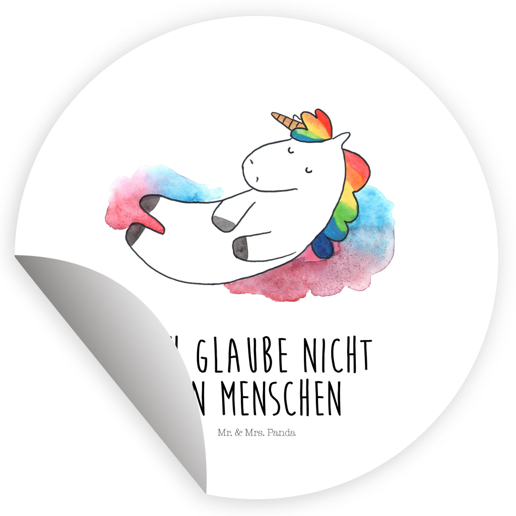 Rund Aufkleber Einhorn Wolke 7 Sticker, Aufkleber, Etikett, Einhorn, Einhörner, Einhorn Deko, Pegasus, Unicorn, verliebt, Menschen, witzig, lustig, Geschenk, Glaube, Realität, Lächeln