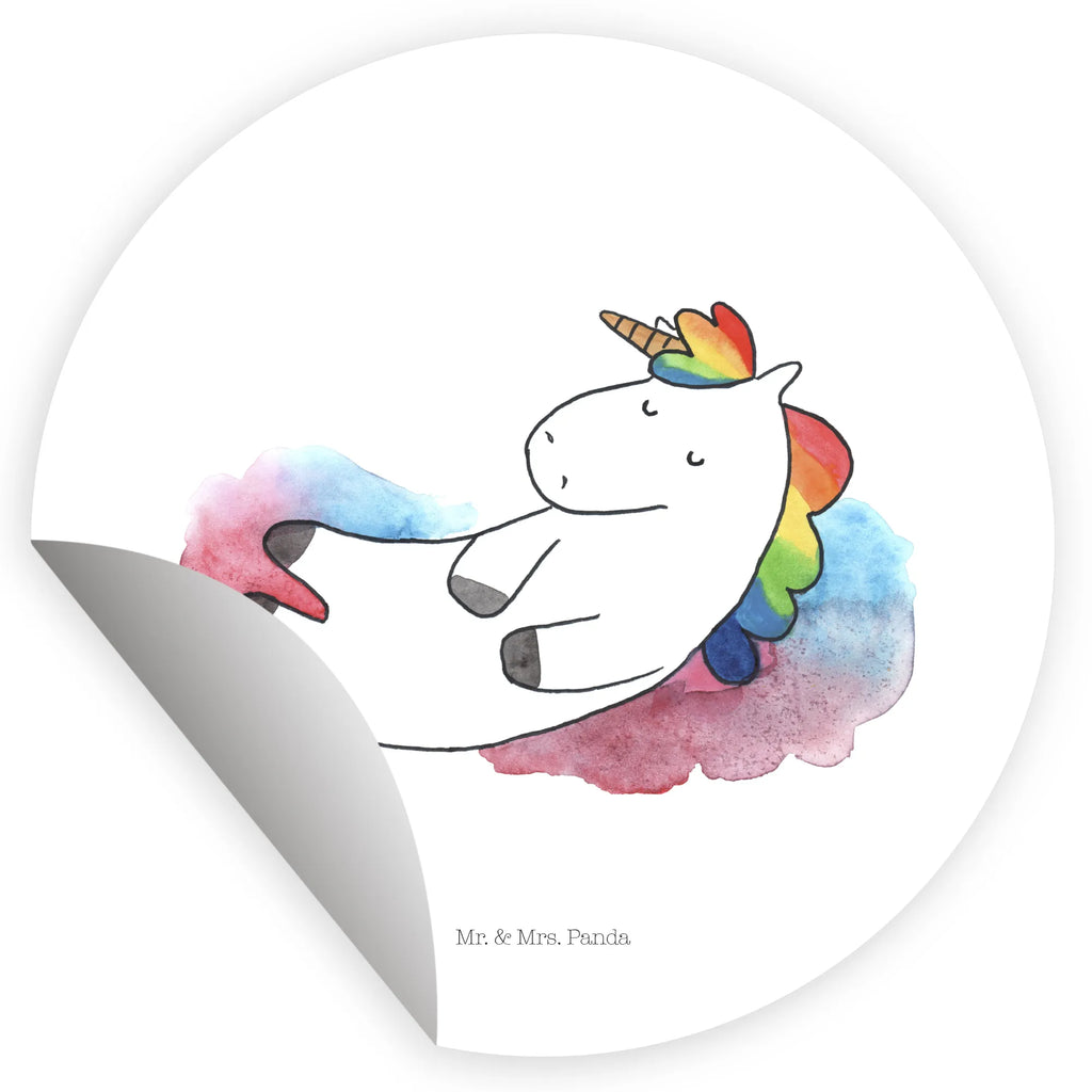 Rund Aufkleber Einhorn Wolke 7 Sticker, Aufkleber, Etikett, Einhorn, Einhörner, Einhorn Deko, Pegasus, Unicorn, verliebt, Menschen, witzig, lustig, Geschenk, Glaube, Realität, Lächeln