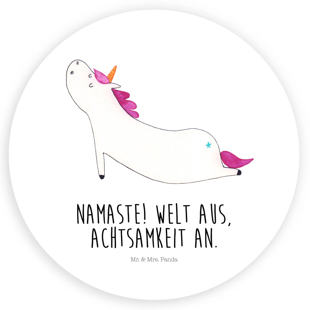 Rund Aufkleber Einhorn Yoga Sticker, Aufkleber, Etikett, Einhorn, Einhörner, Einhorn Deko, Unicorn, Yoga, Namaste, Achtsamkeit, Entspannung, Joga, Yogamatte, Sport, lustig, witzig, süß