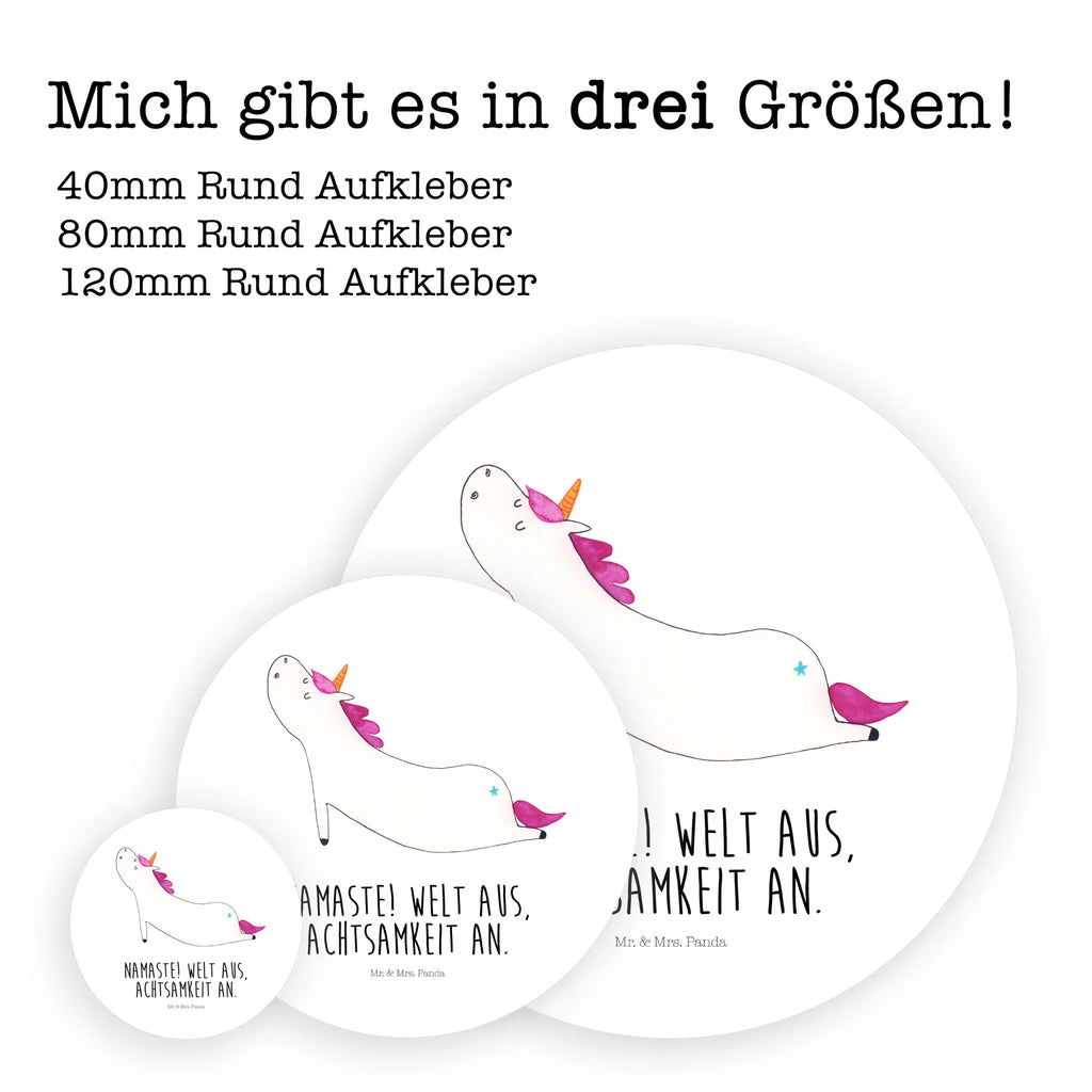 Rund Aufkleber Einhorn Yoga Sticker, Aufkleber, Etikett, Einhorn, Einhörner, Einhorn Deko, Pegasus, Unicorn, Yoga, Namaste, Achtsamkeit, Entspannung, Joga, Yogamatte, Sport, lustig, witzig, süß