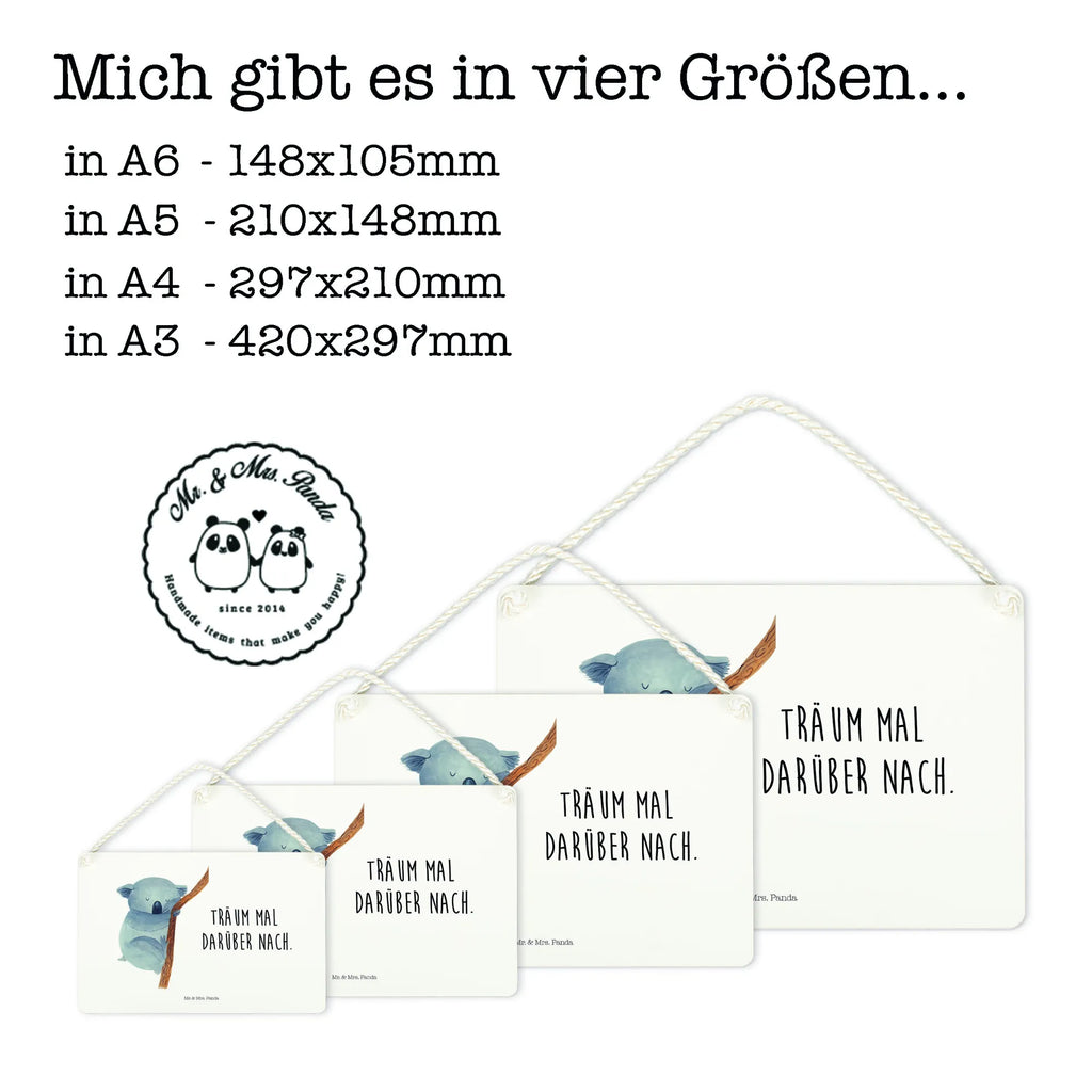 Deko Schild Koalabär Dekoschild, Deko Schild, Schild, Tür Schild, Türschild, Holzschild, Wandschild, Wanddeko, Tiermotive, Gute Laune, lustige Sprüche, Tiere, Koala, träumen, Traum, schlafen, Schlafzimmer, Traumland, Bär, Koalabär