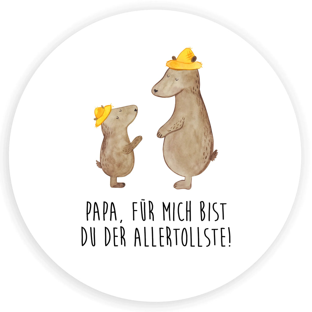 Rund Aufkleber Bären mit Hut Sticker, Aufkleber, Etikett, Familie, Vatertag, Muttertag, Bruder, Schwester, Mama, Papa, Oma, Opa, Bär, Bären, Vater, Papi, Paps, Dad, Daddy, Lieblingsmensch, Sohn, Söhne, Kind, Kinder, Vater-Sohn, Family, Vorbild