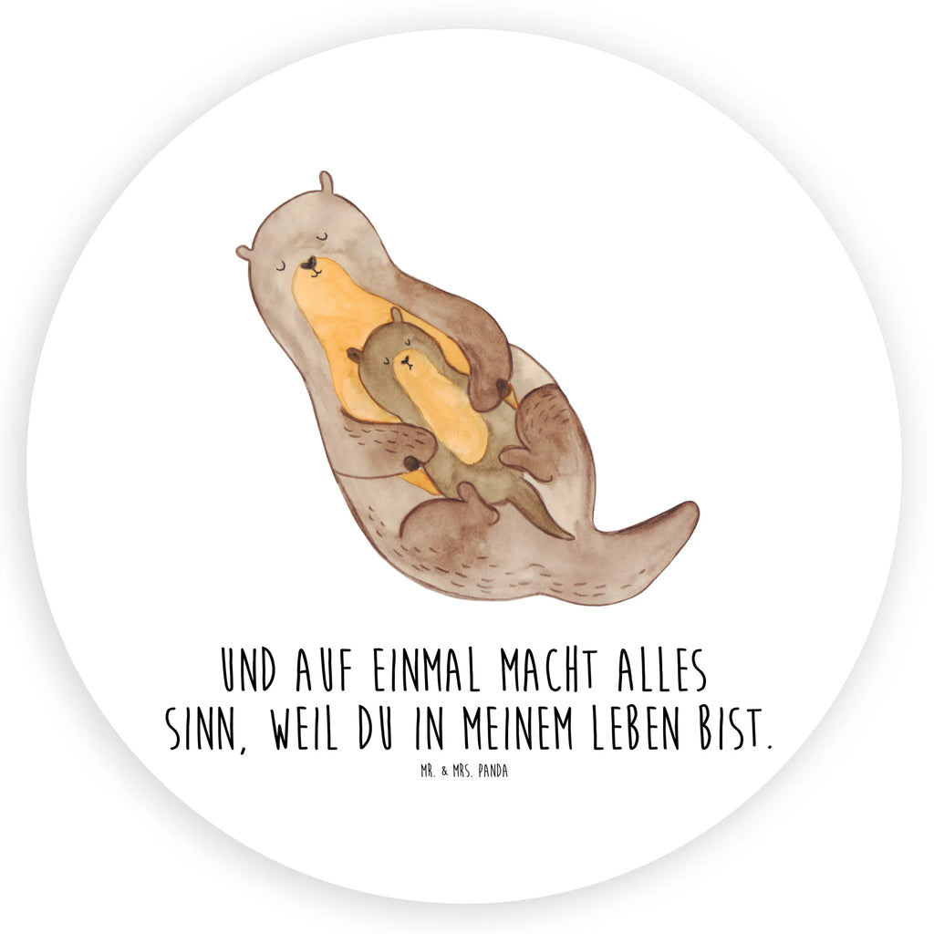 Rund Aufkleber Otter mit Kind Sticker, Aufkleber, Etikett, Otter, Fischotter, Seeotter, Otter Seeotter See Otter