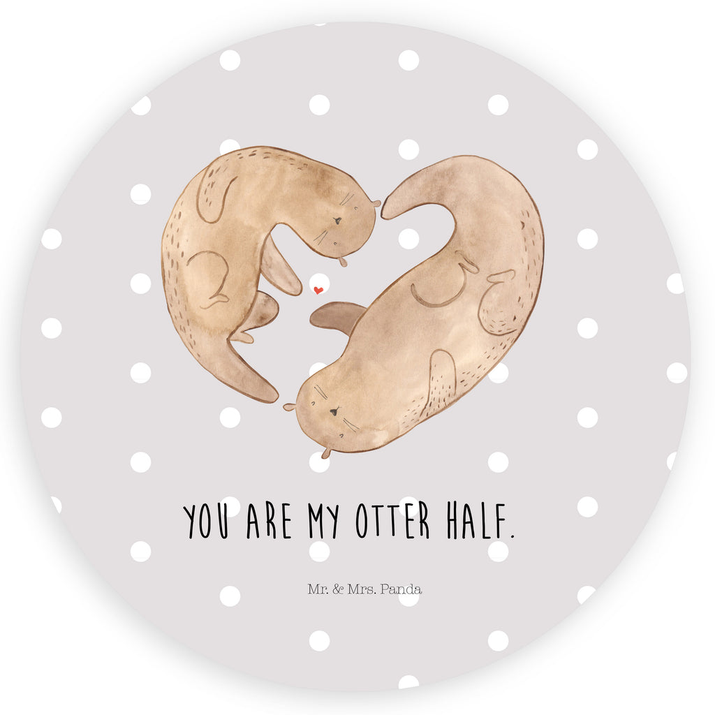 Rund Aufkleber Otter Herz Sticker, Aufkleber, Etikett, Otter, Fischotter, Seeotter, Liebe, Herz, Liebesbeweis, Liebesgeschenk, Bessere Hälfte, Love you, Jahrestag, Hochzeitstag, Verlobung, gemeinsames Leben