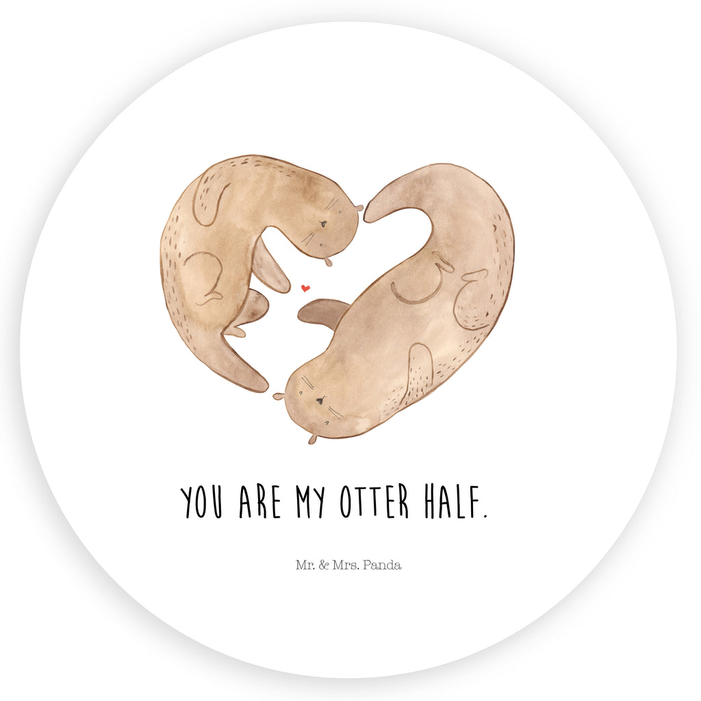 Rund Aufkleber Otter Herz Sticker, Aufkleber, Etikett, Otter, Fischotter, Seeotter, Liebe, Herz, Liebesbeweis, Liebesgeschenk, Bessere Hälfte, Love you, Jahrestag, Hochzeitstag, Verlobung, gemeinsames Leben