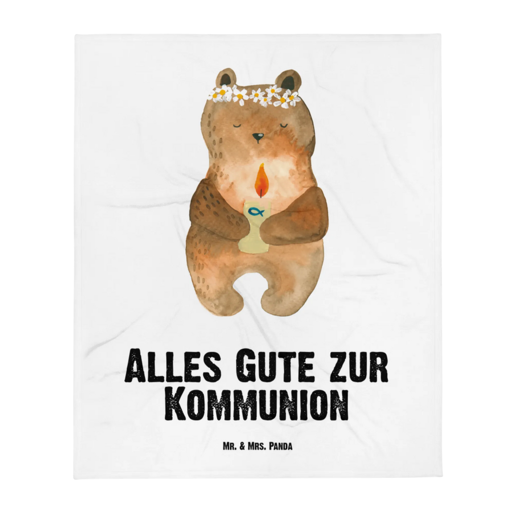 Babydecke Bär Kommunion Babydecke, Babygeschenk, Geschenk Geburt, Babyecke Kuscheldecke, Krabbeldecke, Bär, Teddy, Teddybär, Kommunion, Gottes Segen, Taufkerze, katholisch