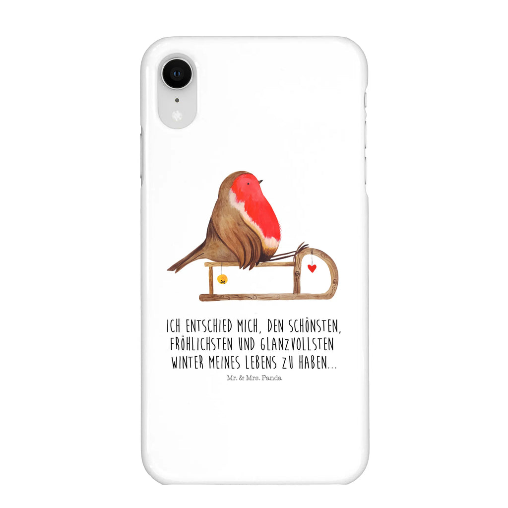 Handyhülle Rotkehlchen Schlitten Handyhülle, Handycover, Cover, Handy, Hülle, Iphone 10, Iphone X, Winter, Weihnachten, Weihnachtsdeko, Nikolaus, Advent, Heiligabend, Wintermotiv, Schlitten, Vogel