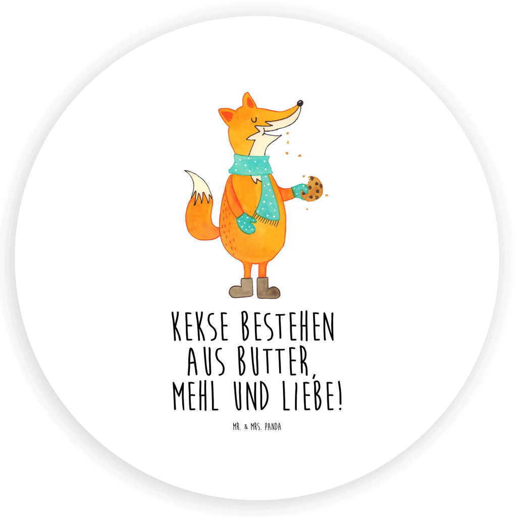 Rund Aufkleber Fuchs Keks Sticker, Aufkleber, Etikett, Fuchs, Füchse, Backen Spruch, Kekse, Winter, Weihnachtszeit, Plätzchen, Liebe, Küche Deko