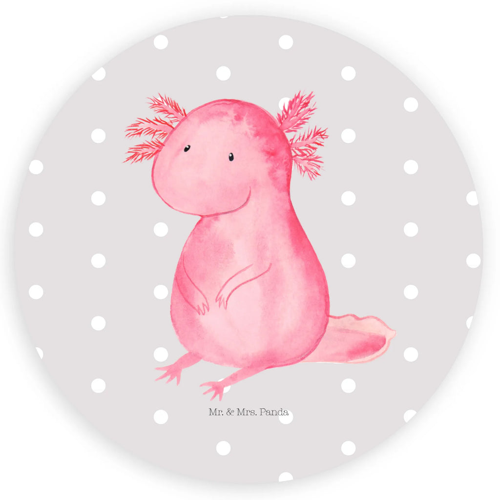 Rund Aufkleber Axolotl Sticker, Aufkleber, Etikett, Axolotl, Molch, Axolot, vergnügt, fröhlich, zufrieden, Lebensstil, Weisheit, Lebensweisheit, Liebe, Freundin