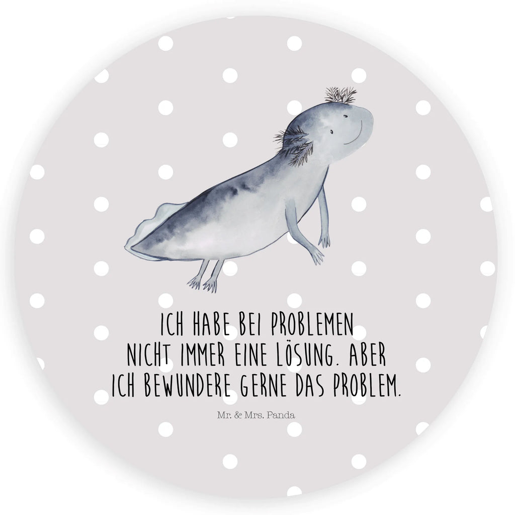 Rund Aufkleber Axolotl schwimmt Sticker, Aufkleber, Etikett, Axolotl, Molch, Axolot, Schwanzlurch, Lurch, Lurche, Problem, Probleme, Lösungen, Motivation