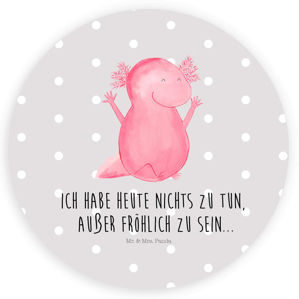 Rund Aufkleber Axolotl Hurra Sticker, Aufkleber, Etikett, Axolotl, Molch, Axolot, Schwanzlurch, Lurch, Lurche, fröhlich, Spaß, Freude, Motivation, Zufriedenheit