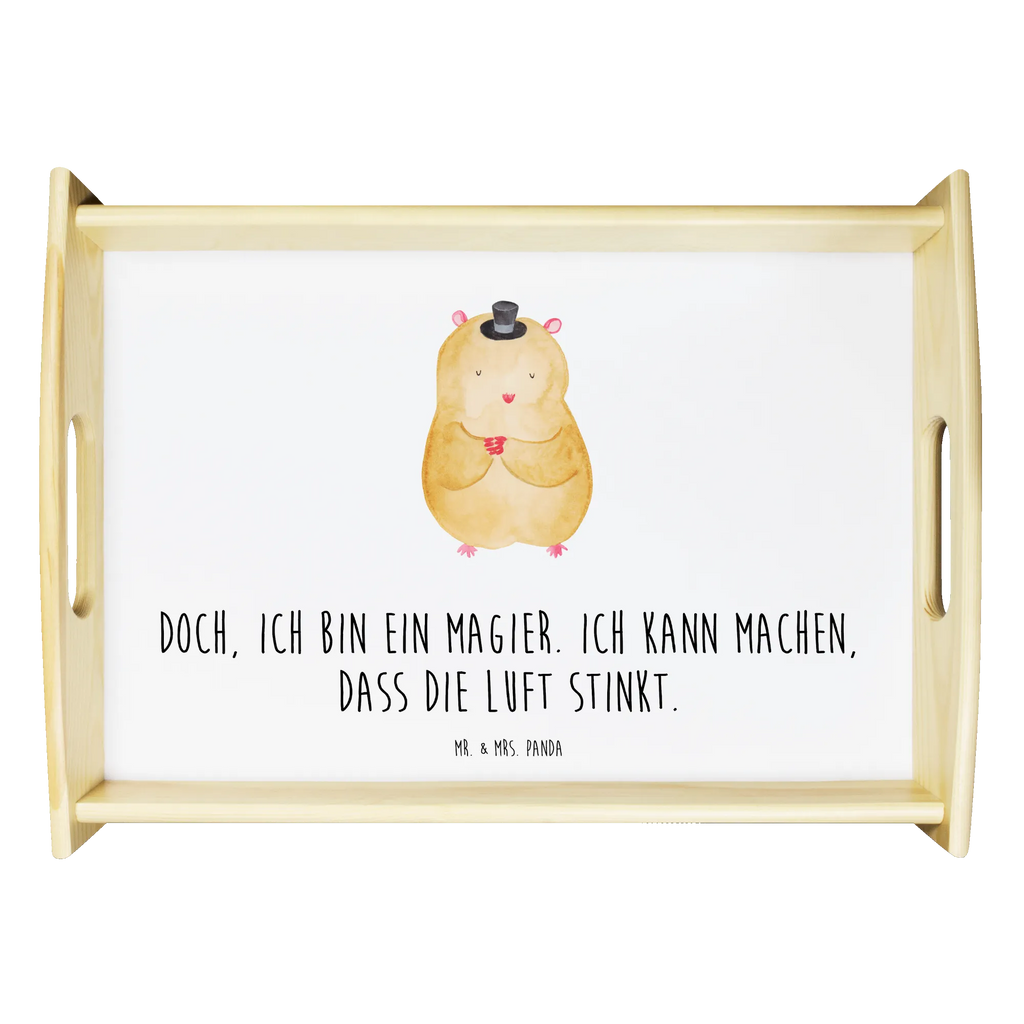 Serviertablett Hamster mit Hut Serviertablett, Tablett, Holztablett, Küchentablett, Dekotablett, Frühstückstablett, Tiermotive, Gute Laune, lustige Sprüche, Tiere, Hamster, Hut, Magier, Zylinder, Zwerghamster, Zauberer