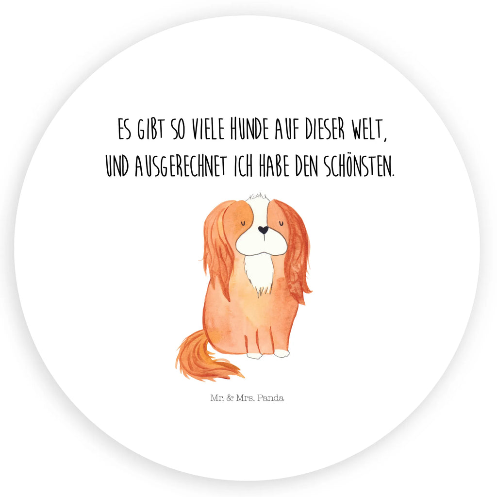 Rund Aufkleber Cavalier King Charles Spaniel Sticker, Aufkleber, Etikett, Hund, Hundemotiv, Haustier, Hunderasse, Tierliebhaber, Hundebesitzer, Sprüche, Cavalier King Charles Spaniel, Cockerspaniel, Spaniel, Spruch, schönster Hund