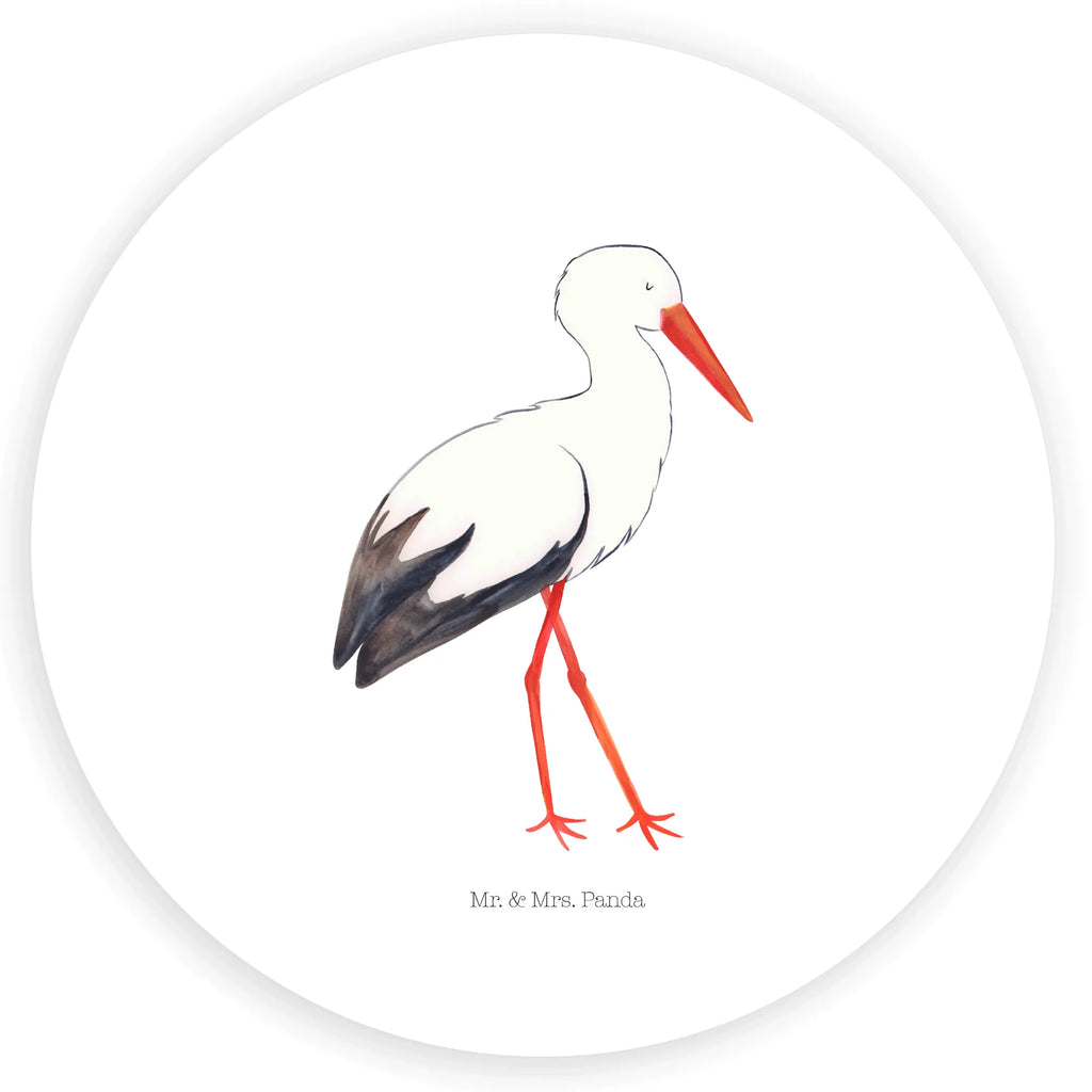 Rund Aufkleber Storch Sticker, Aufkleber, Etikett, Tiermotive, Gute Laune, lustige Sprüche, Tiere, Storch, Störche, Schwangerschaft, Geburt, Mutter, Mütter, Mutter werden, Schwanger, Babybauch, Baby