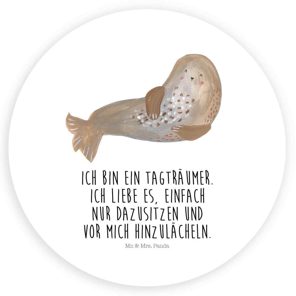 Rund Aufkleber Robbe lachend Sticker, Aufkleber, Etikett, Tiermotive, Gute Laune, lustige Sprüche, Tiere, Robbe, Robben, Seehund, Strand, Meerestier, Ostsee, Nordsee