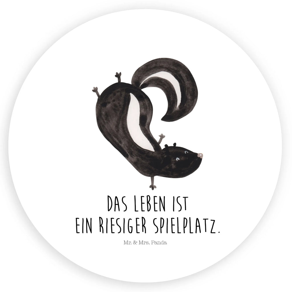 Rund Aufkleber Stinktier Handstand Sticker, Aufkleber, Etikett, Stinktier, Skunk, Wildtier, Raubtier, Stinker, Stinki, Spielplatz, verpielt, Kind